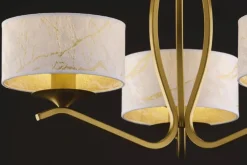 Lampa sufitowa KASZMIR złota biały abażur 3xE27 * Jupiter New