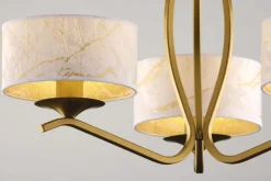 Lampa sufitowa KASZMIR złota biały abażur 3xE27 * Jupiter New