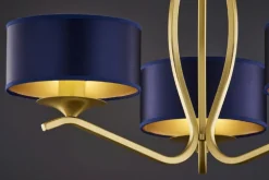 Lampa sufitowa KASZMIR złota granatowy abażur 3xE27 * Jupiter New