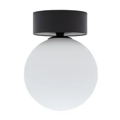 Lampa Sufitowa KIER Czarny Biały Szklany Klosz 1xG9 * Nowodvorski Sale