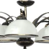 Lampa Sufitowa KORFU Brązowy Złoty Szklany Klosz 5xE27 * Luminex Online