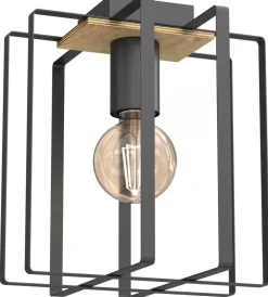 Lampa Sufitowa KORTEZ Czarny Brązowy 1xE27 23cm * Luminex Online