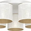 Lampa Sufitowa LOFT SHADE Biały Złoty Klosz z Tworzywa 5xE27 * Luminex Hot