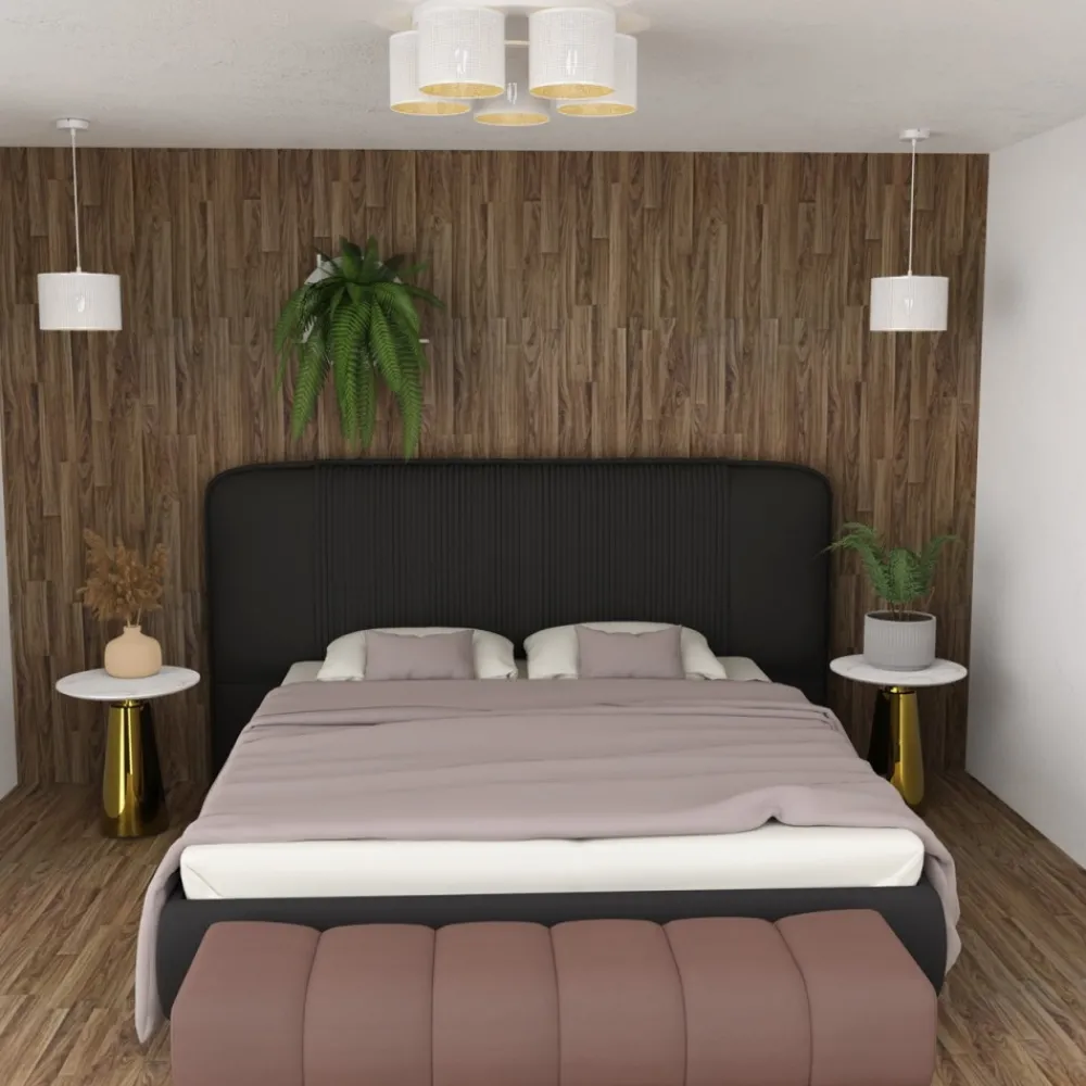 Lampa Sufitowa LOFT SHADE Biały Złoty Klosz z Tworzywa 5xE27 * Luminex Hot