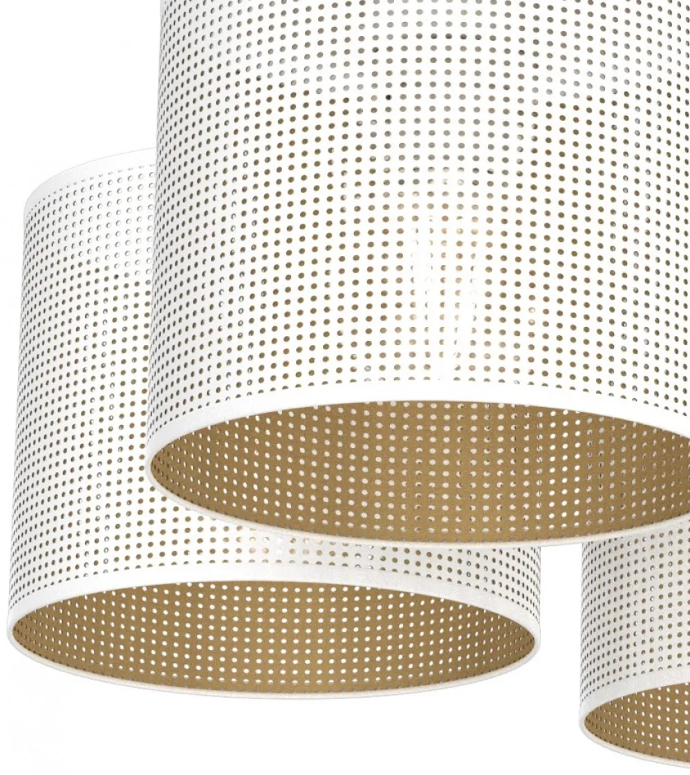 Lampa Sufitowa LOFT SHADE Biały Złoty Klosz z Tworzywa 5xE27 * Luminex Hot