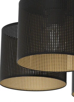 Lampa Sufitowa LOFT SHADE Czarny Złoty Klosz z Tworzywa 5xE27 * Luminex Clearance