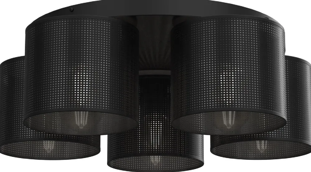Lampa Sufitowa LOFT SHADE Czarny Klosz z Tworzywa 5xE27 * Luminex Discount