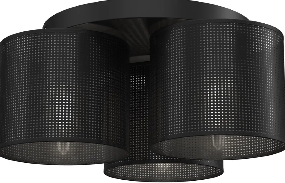 Lampa Sufitowa LOFT SHADE Czarny Klosz z Tworzywa 3xE27 * Luminex Outlet