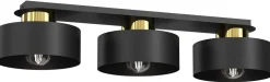 Lampa Sufitowa MARTI Czarny Złoty Metalowy Klosz 3xE27 * Luminex Best
