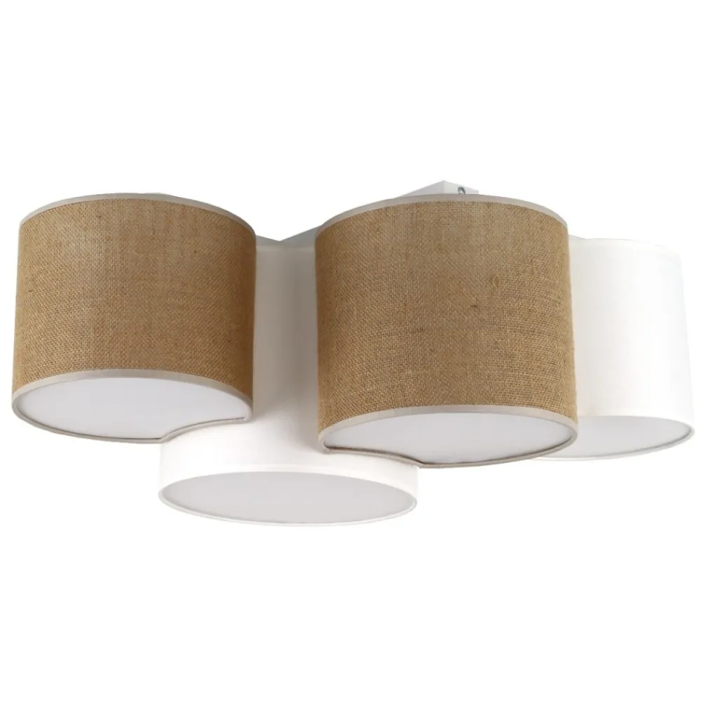 Lampa sufitowa MONA juta biały 4xE27 * TK Lighting Best
