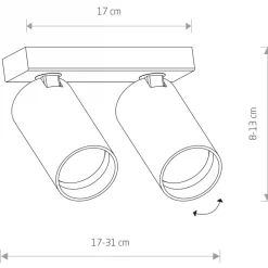 Lampa sufitowa MONO biały/złoty 2xGU10 * Nowodvorski