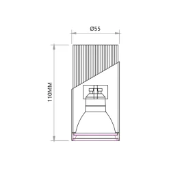 Lampa Sufitowa NEO Biały Srebrny Tuba 1xGU10 5,5x11cm * Eko-light New