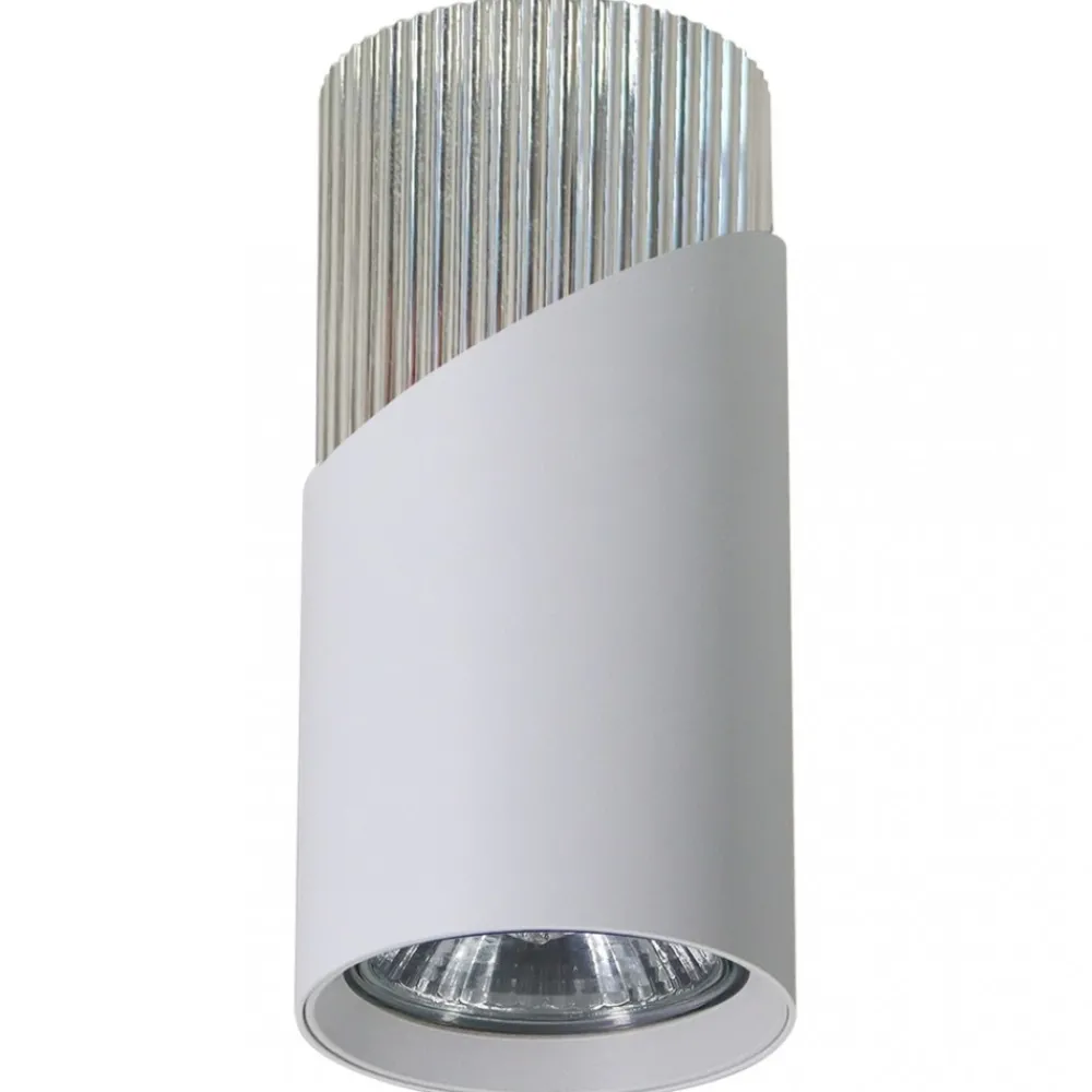 Lampa Sufitowa NEO Biały Srebrny Tuba 1xGU10 5,5x11cm * Eko-light New