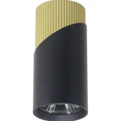 Lampa Sufitowa NEO Czarny Złoty Tuba 1xGU10 5,5x11cm * Eko-light Outlet