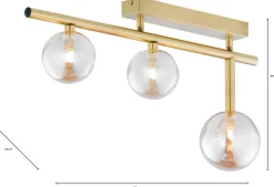 Lampa Sufitowa NEPTUN Złoty Szklane Klosze 3xG9 * Jupiter