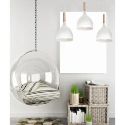 Lampa sufitowa Noak Wood biała potrójna * Luminex Discount