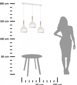 Lampa sufitowa Noak Wood biała potrójna * Luminex Discount