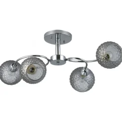 Lampa Sufitowa OAKLAND Srebrny Szklane Klosze 4xE27 * Eko-light Sale