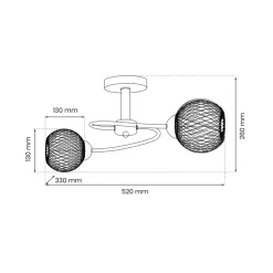 Lampa Sufitowa OAKLAND Srebrny Szklane Klosze 2xE27 * Eko-light Sale