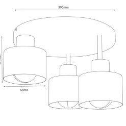 Lampa Sufitowa PARKLA Czarny Złoty Metalowy Klosz 3xE27 * Luminex New