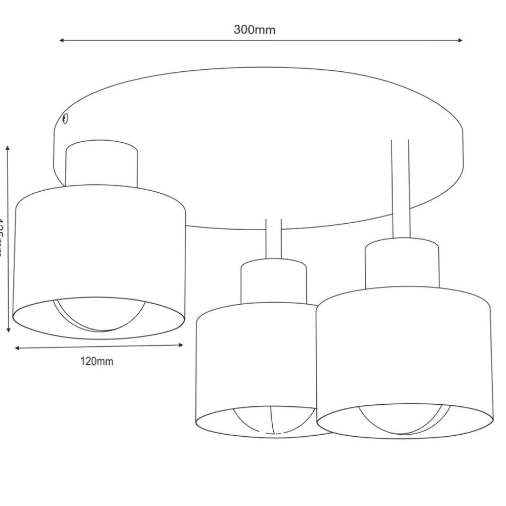 Lampa Sufitowa PARKLA Czarny Złoty Metalowy Klosz 3xE27 * Luminex New
