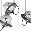 Lampa Sufitowa PLANET Czarny Srebrny Szklane Klosze 3xG9 * Jupiter Clearance