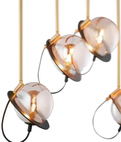 Lampa Sufitowa PLANET Czarny Złoty Szklane Klosze 3xG9 * Jupiter Hot