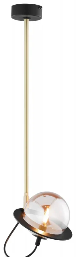 Lampa Sufitowa PLANET Czarny Złoty Szklany Klosz 1xG9 * Jupiter Online