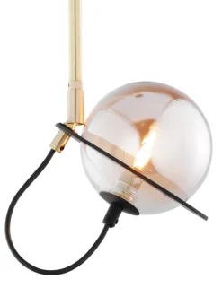 Lampa Sufitowa PLANET Czarny Złoty Szklany Klosz 1xG9 * Jupiter Online