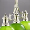 Lampa sufitowa PLATINO srebrna zielony klosz 3xE27 * Jupiter Discount