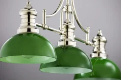 Lampa sufitowa PLATINO srebrna zielony klosz 3xE27 * Jupiter Discount