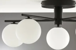 Lampa sufitowa PRATO czarna biały klosz 5xG9 * Jupiter Sale