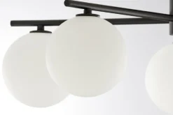 Lampa sufitowa PRATO czarna biały klosz 5xG9 * Jupiter Sale