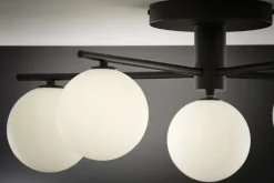 Lampa sufitowa PRATO czarna biały klosz 5xG9 * Jupiter Sale