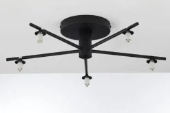 Lampa sufitowa PRATO czarna bursztynowy klosz 5xG9 * Jupiter New