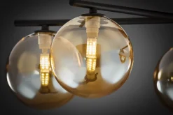 Lampa sufitowa PRATO czarna bursztynowy klosz 5xG9 * Jupiter New