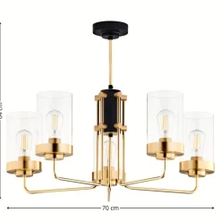 Lampa sufitowa RAMIREZ złota 5xE27 * Jupiter Outlet