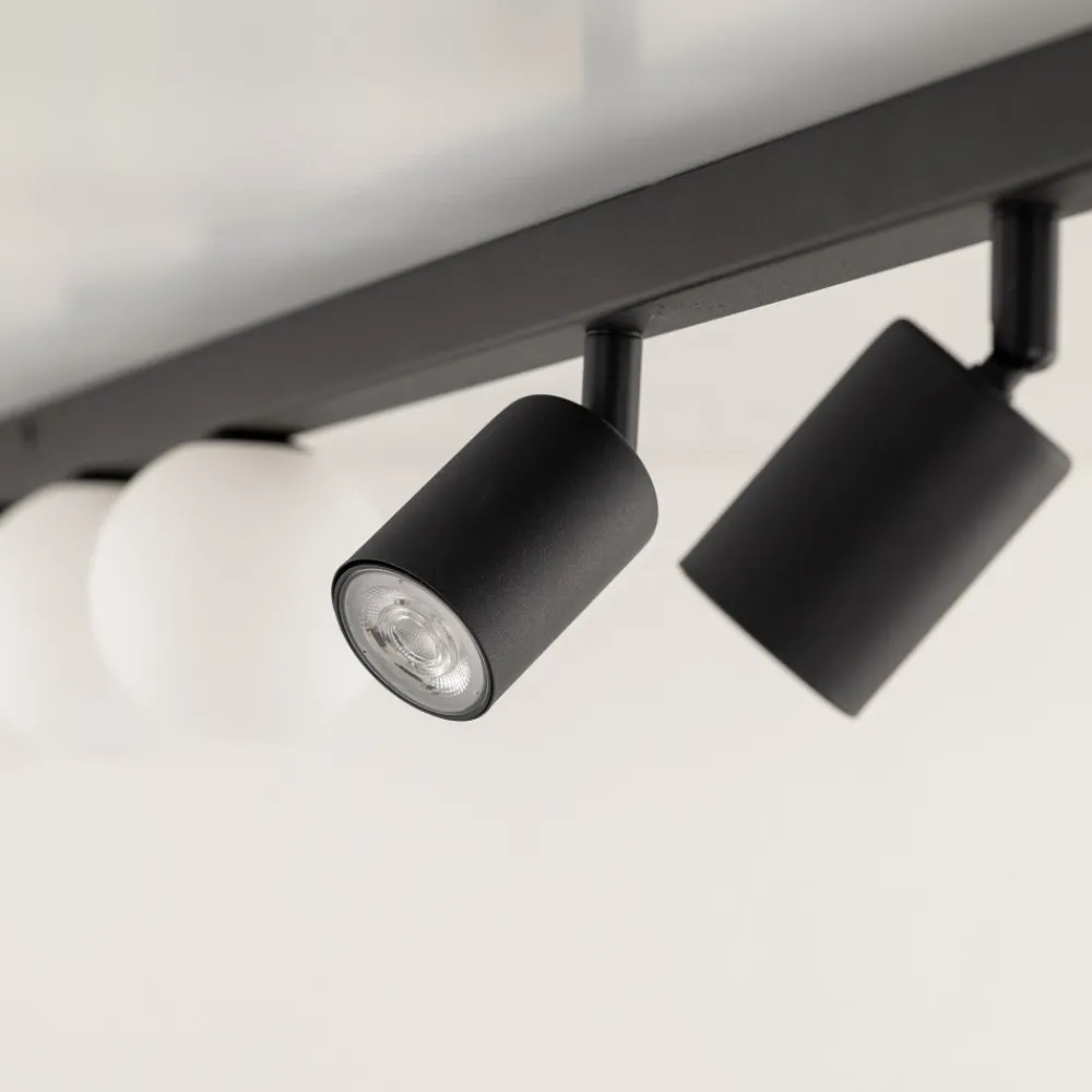 Lampa Sufitowa Regulowana VOX Czarny Biały Szklane Klosze 3xGU10 3xG9 * TK Lighting Outlet
