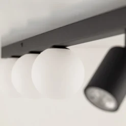 Lampa Sufitowa Regulowana VOX Czarny Biały Szklane Klosze 3xGU10 3xG9 * TK Lighting Outlet