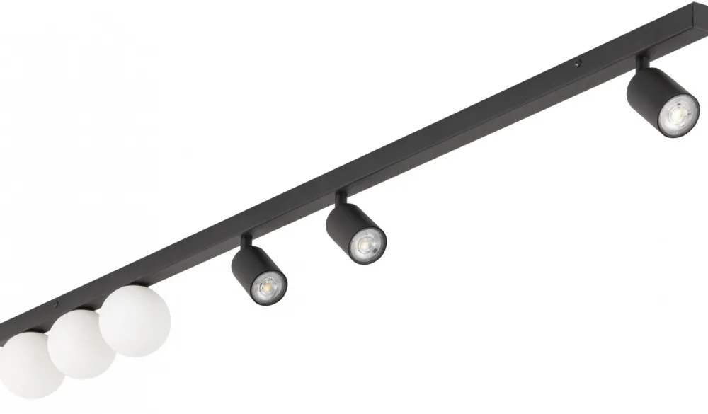 Lampa Sufitowa Regulowana VOX Czarny Biały Szklane Klosze 3xGU10 3xG9 * TK Lighting Outlet