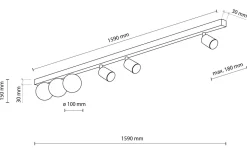 Lampa Sufitowa Regulowana VOX Czarny Biały Szklane Klosze 3xGU10 3xG9 * TK Lighting Outlet