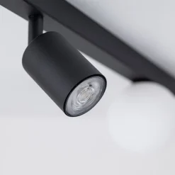 Lampa Sufitowa Regulowana VOX Czarny Biały Szklany Klosz 1xGU10 1xG9 * TK Lighting Outlet