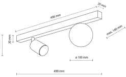 Lampa Sufitowa Regulowana VOX Czarny Biały Szklany Klosz 1xGU10 1xG9 * TK Lighting Outlet