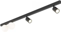 Lampa Sufitowa Regulowana VOX Czarny Biały Szklane Klosze 2xGU10 2xG9 * TK Lighting