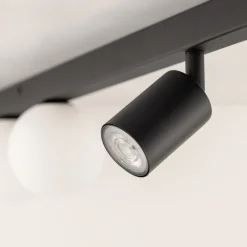 Lampa Sufitowa Regulowana VOX Czarny Biały Szklane Klosze 2xGU10 2xG9 * TK Lighting