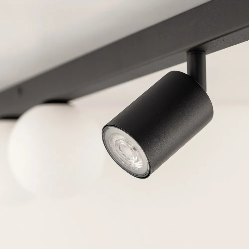 Lampa Sufitowa Regulowana VOX Czarny Biały Szklane Klosze 2xGU10 2xG9 * TK Lighting