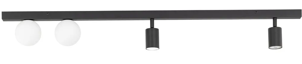 Lampa Sufitowa Regulowana VOX Czarny Biały Szklane Klosze 2xGU10 2xG9 * TK Lighting