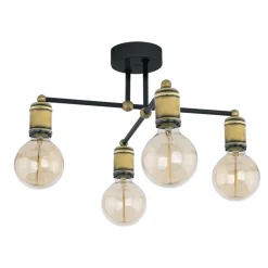 Lampa Sufitowa RETRO Czarny Patyna Loft 4xE27 * TK Lighting Discount