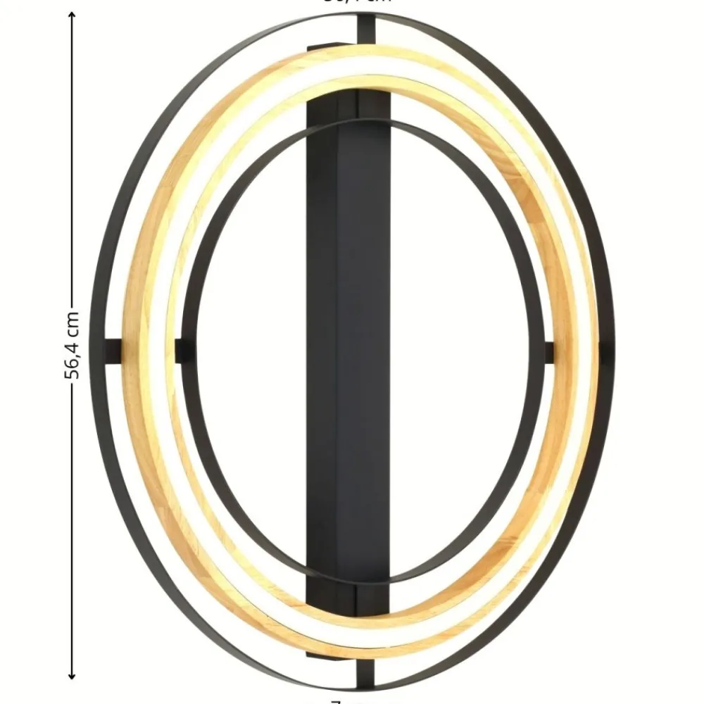 Lampa sufitowa RIL biała czarna dąb 1xLED 25W * TK Lighting Discount