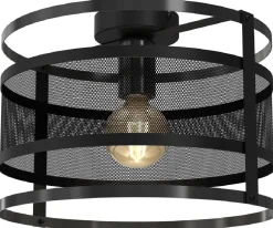 Lampa Sufitowa RIM Czarny Metalowy Klosz 1xE27 30cm * Luminex Outlet
